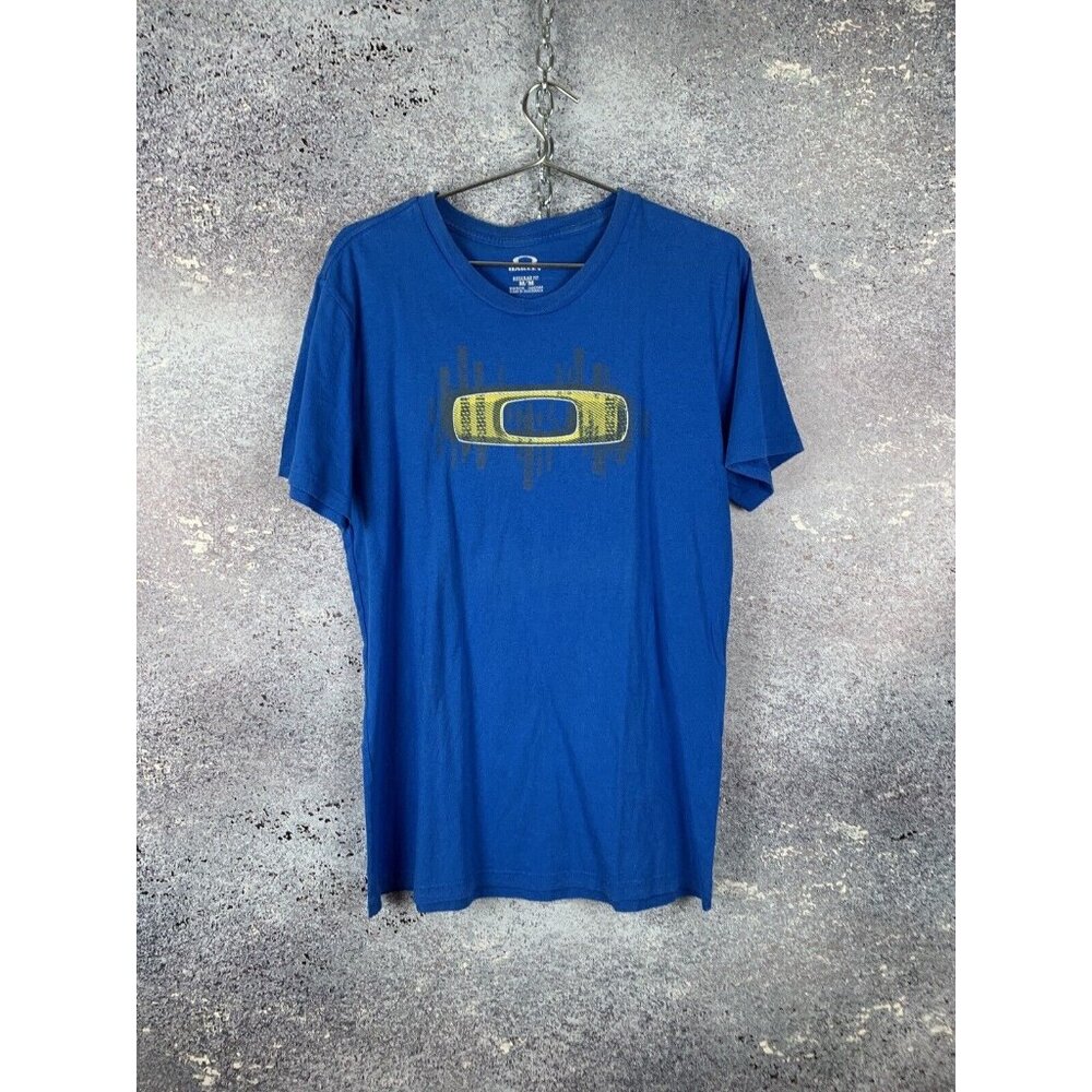 VINTAGE OAKLEY BLUE T SHIRT BIG LOGO SIZE M